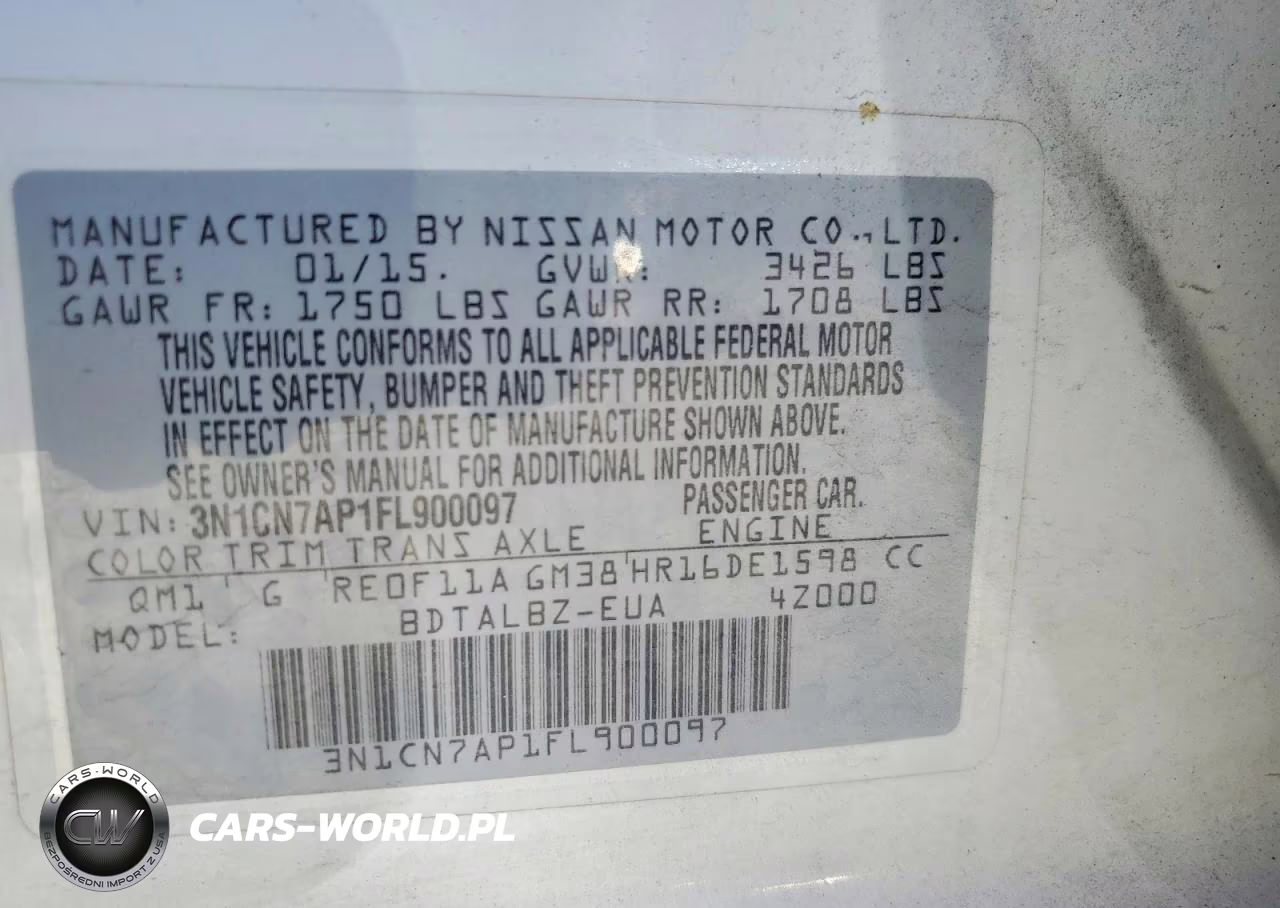 2015 Nissan Versa 1.6 Sv VIN:3N1CN7AP1FL900097 - 13