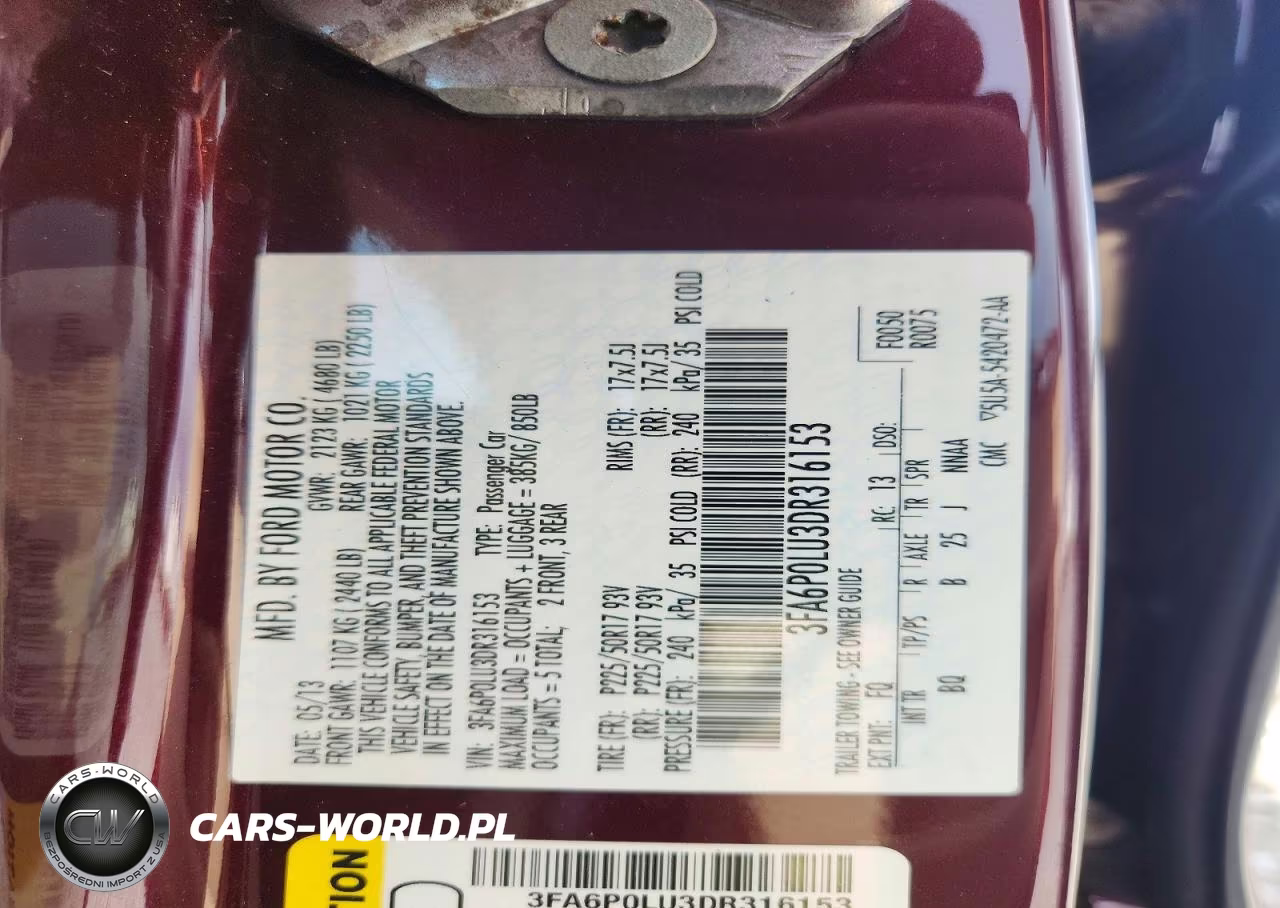 2013 Ford Fusion Se Hybrid VIN:3FA6P0LU3DR316153 - 12