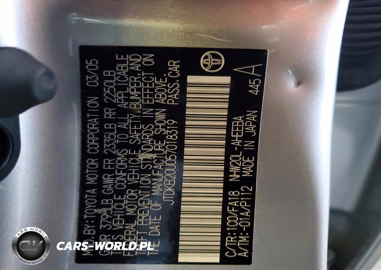 2005 Toyota Prius Base VIN:JTDKB20U057018319 - 12