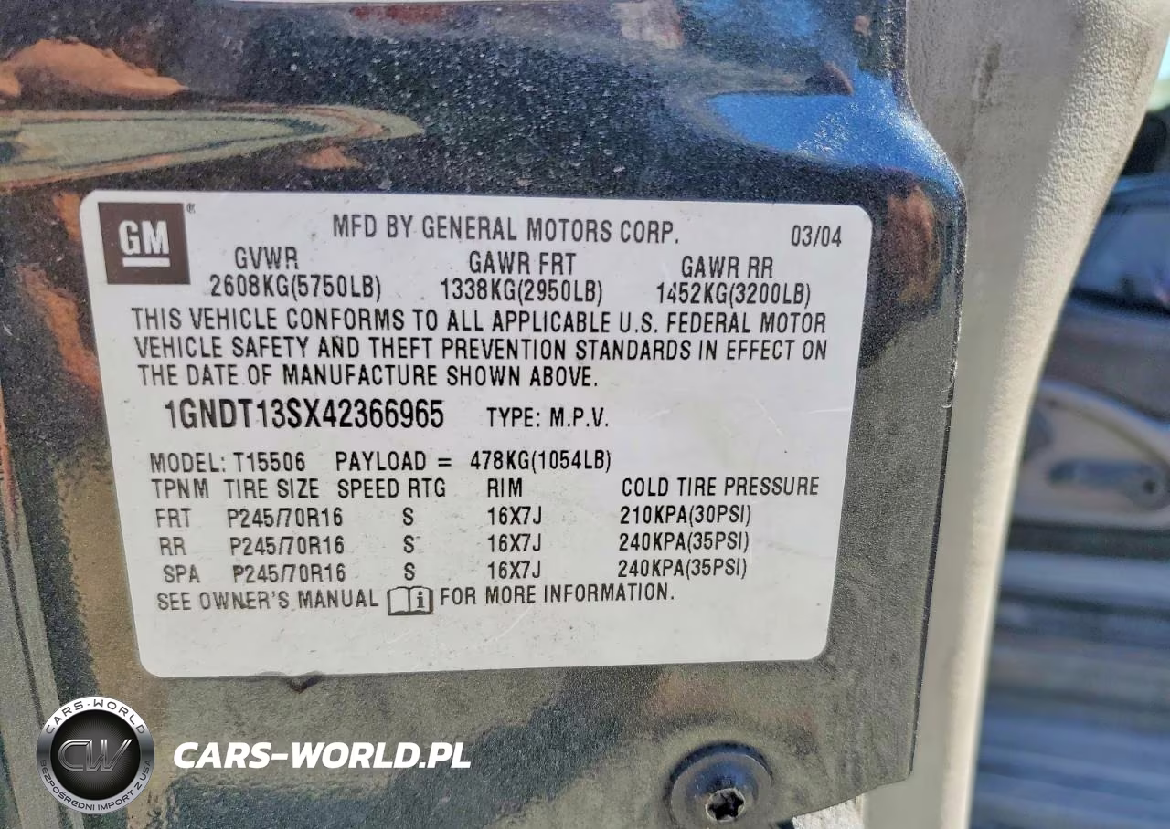 2004 Chevrolet Trailblazer Ls VIN:1GNDT13SX42366965 - 13