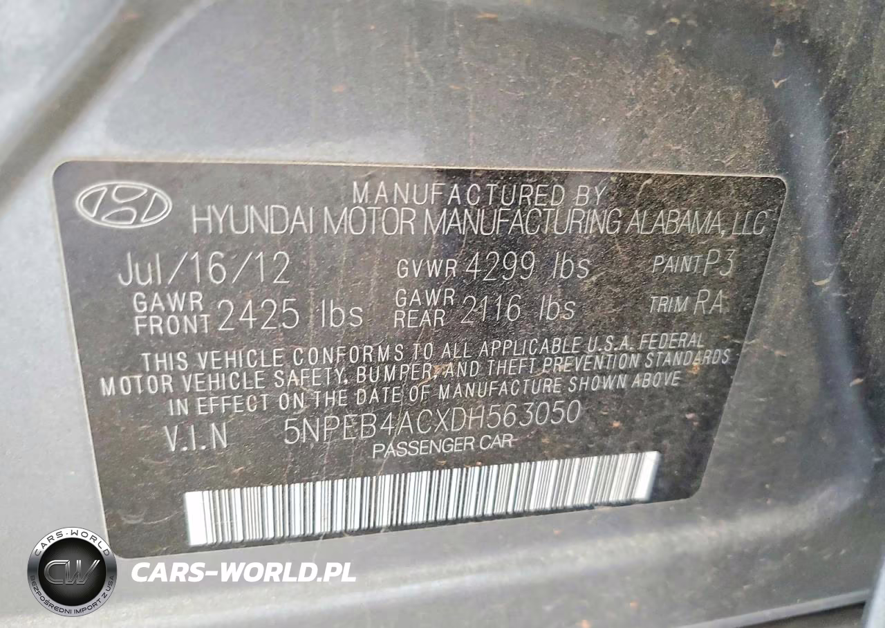 2013 Hyundai Sonata Gls VIN:5NPEB4ACXDH563050 - 13