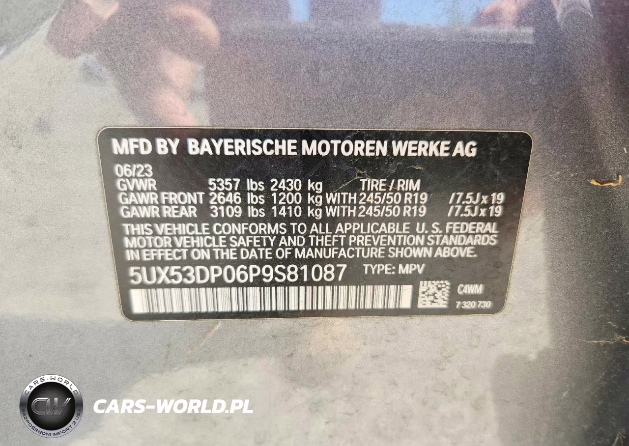 2023 BMW X3 xDrive30I VIN:5UX53DP06P9S81087 - 13