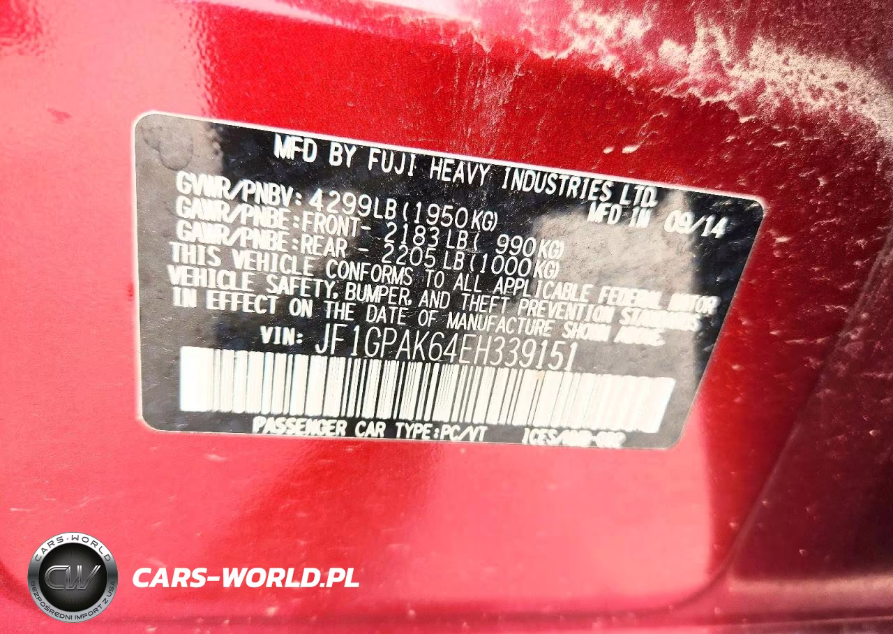 2014 Subaru Impreza Limited VIN:JF1GPAK64EH339151 - 12