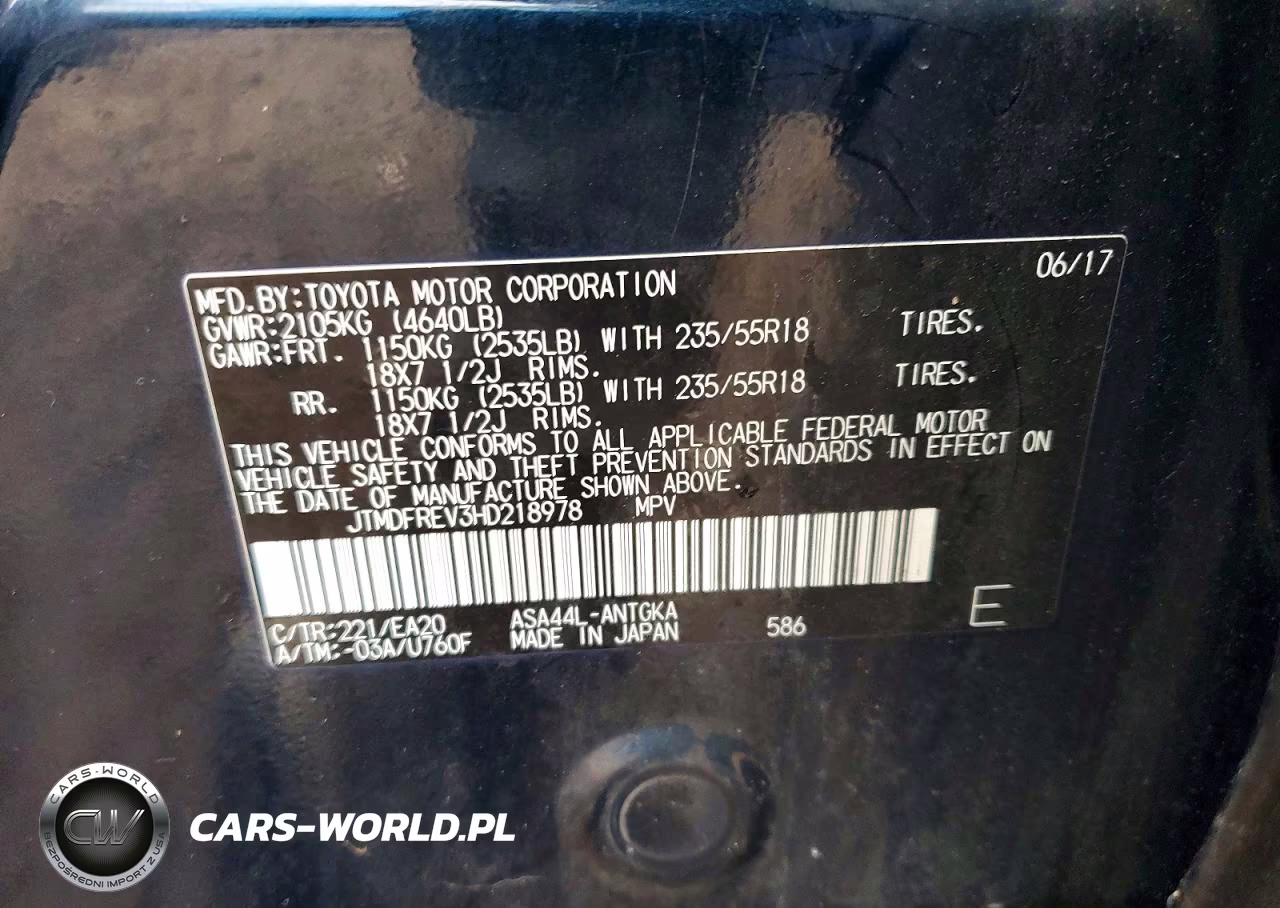 2017 Toyota Rav4 Limited VIN:JTMDFREV3HD218978 - 13
