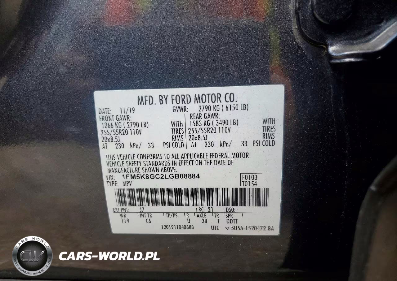 2020 Ford Explorer St VIN:1FM5K8GC2LGB08884 - 12