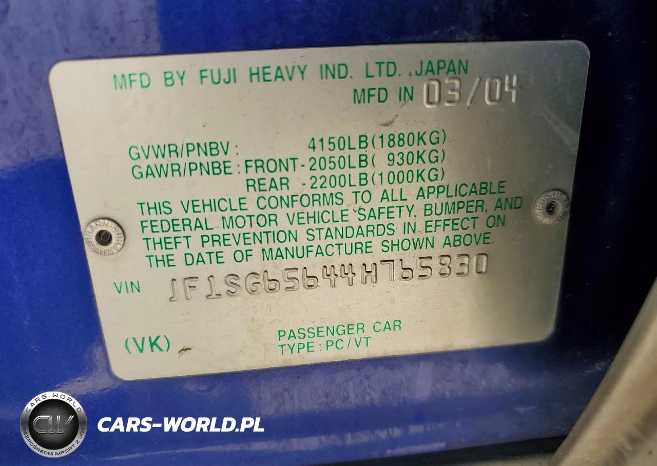 2004 Subaru Forester 2.5Xs VIN:JF1SG65644H765830 - 12