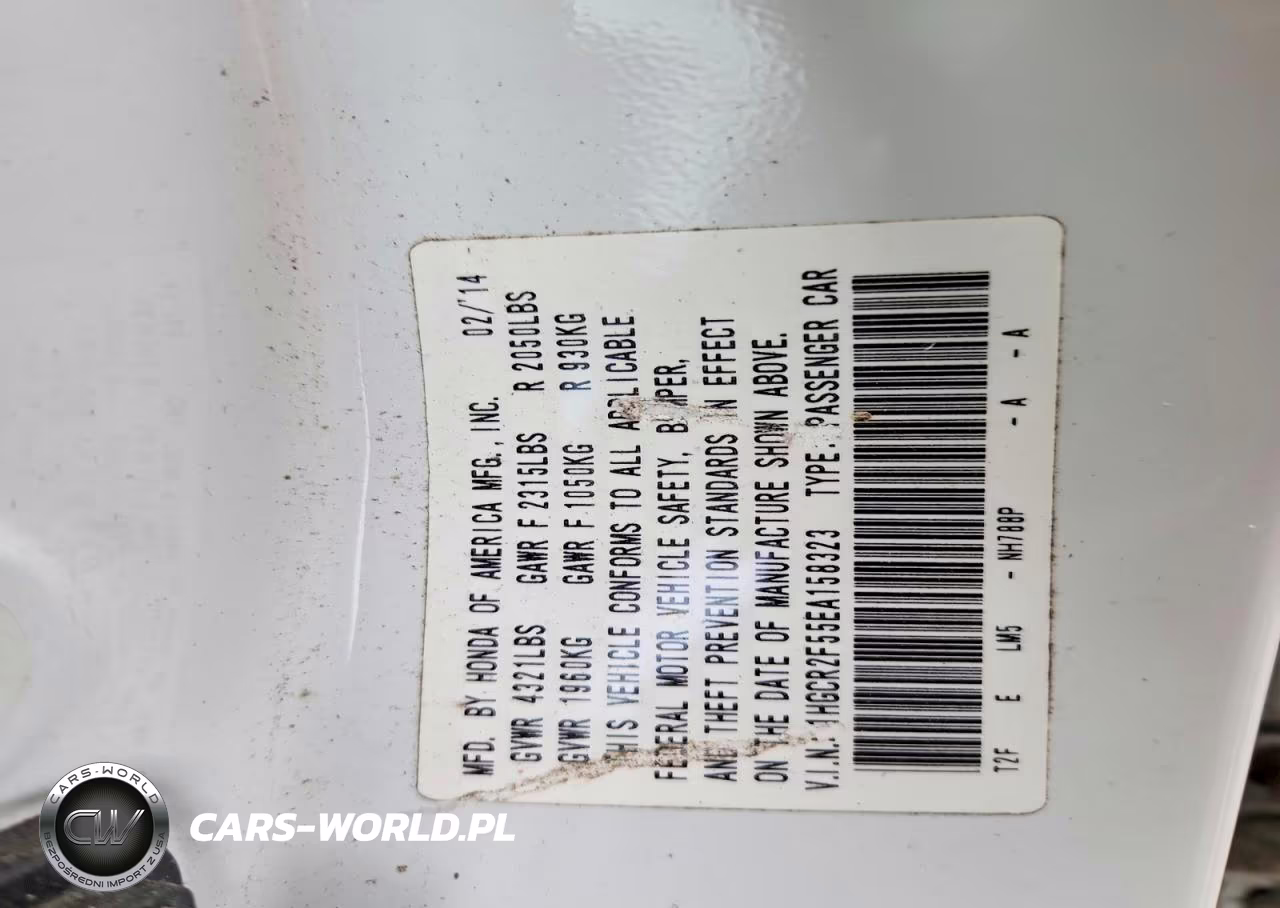 2014 Honda Accord Sport VIN:1HGCR2F55EA158323 - 12