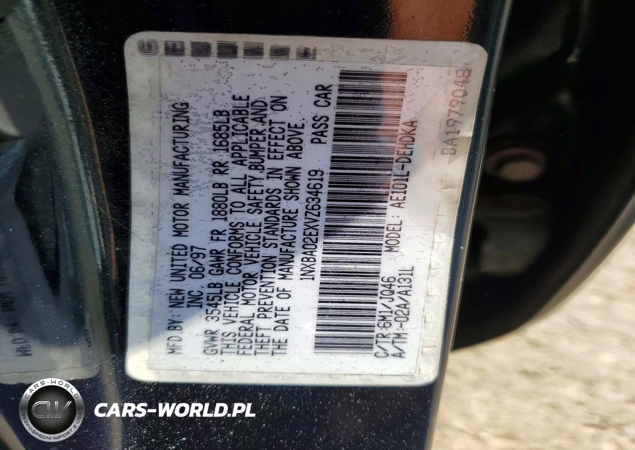 1997 Toyota Corolla Base VIN:1NXBA02EXVZ634619 - 13