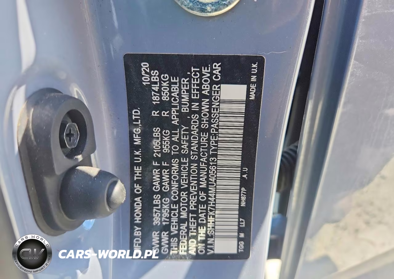 2021 Honda Civic Sport VIN:SHHFK7H44MU405613 - 12