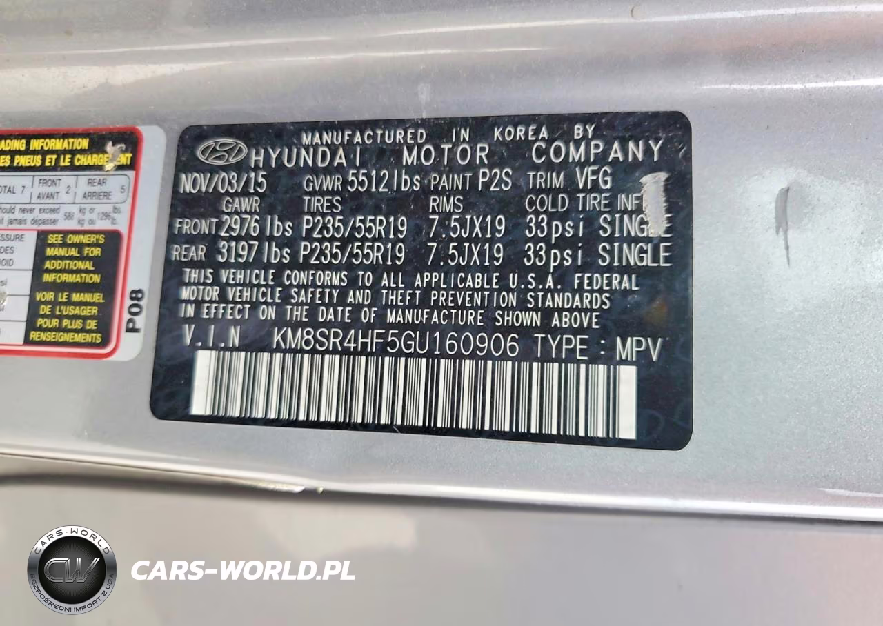 2016 Hyundai Santa Fe Se VIN:KM8SR4HF5GU160906 - 13