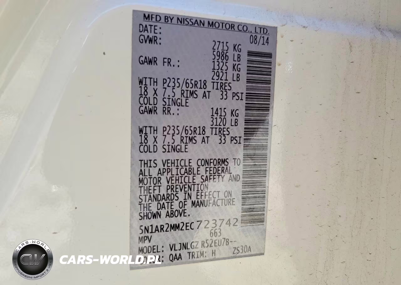 2014 Nissan Pathfinder Sl VIN:5N1AR2MM2EC723742 - 14