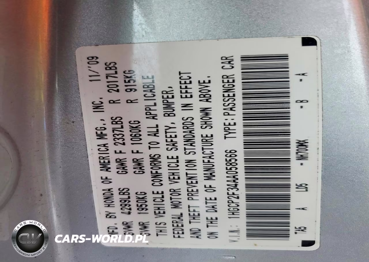2010 Honda Accord Lx VIN:1HGCP2F34AA058566 - 12