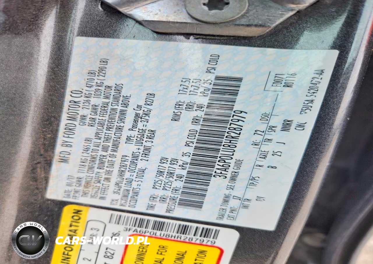 2017 Ford Fusion Se Hybrid VIN:3FA6P0LU8HR287979 - 12