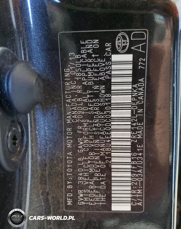 2013 Toyota Corolla Le VIN:2T1BU4EE0DC030118 - 13