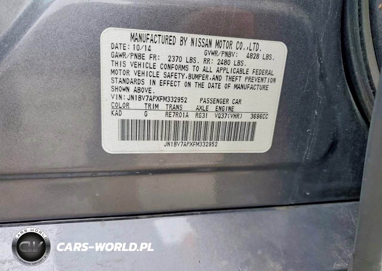 2015 Infiniti Q50 Premium VIN:JN1BV7APXFM332952 - 12