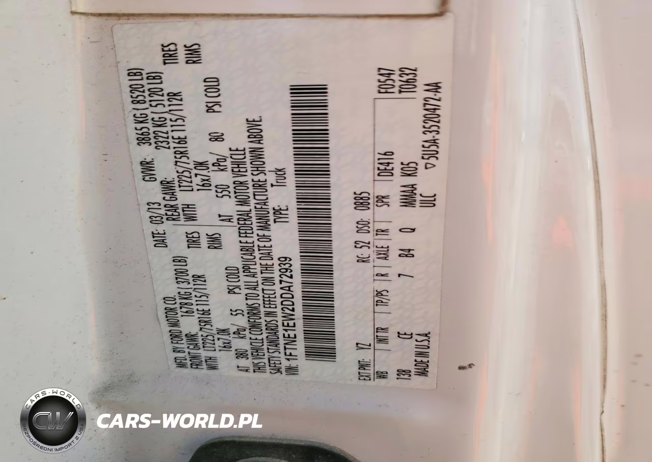 2013 Ford Econoline E150 Van VIN:1FTNE1EW2DDA72939 - 13