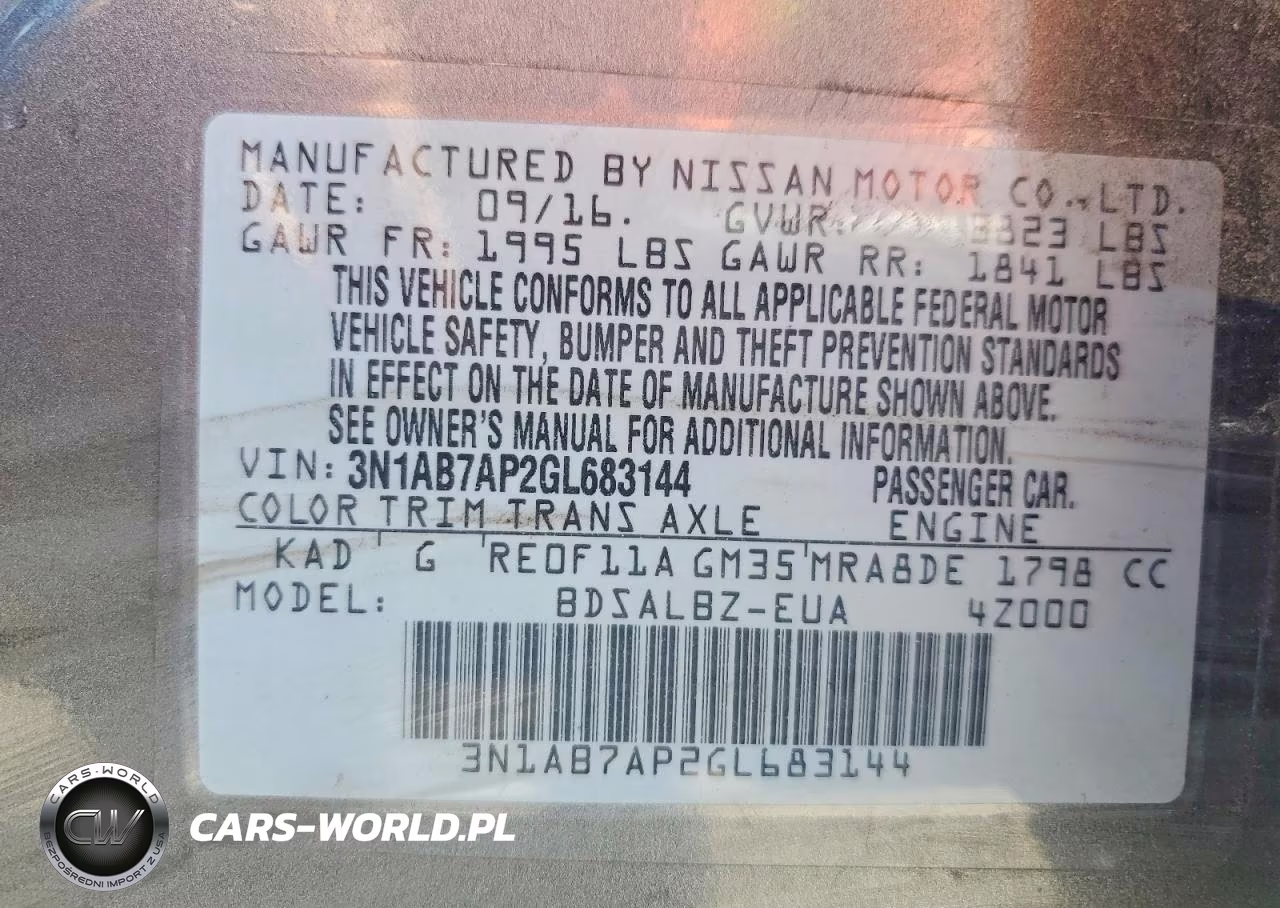 2016 Nissan Sentra S VIN:3N1AB7AP2GL683144 - 12
