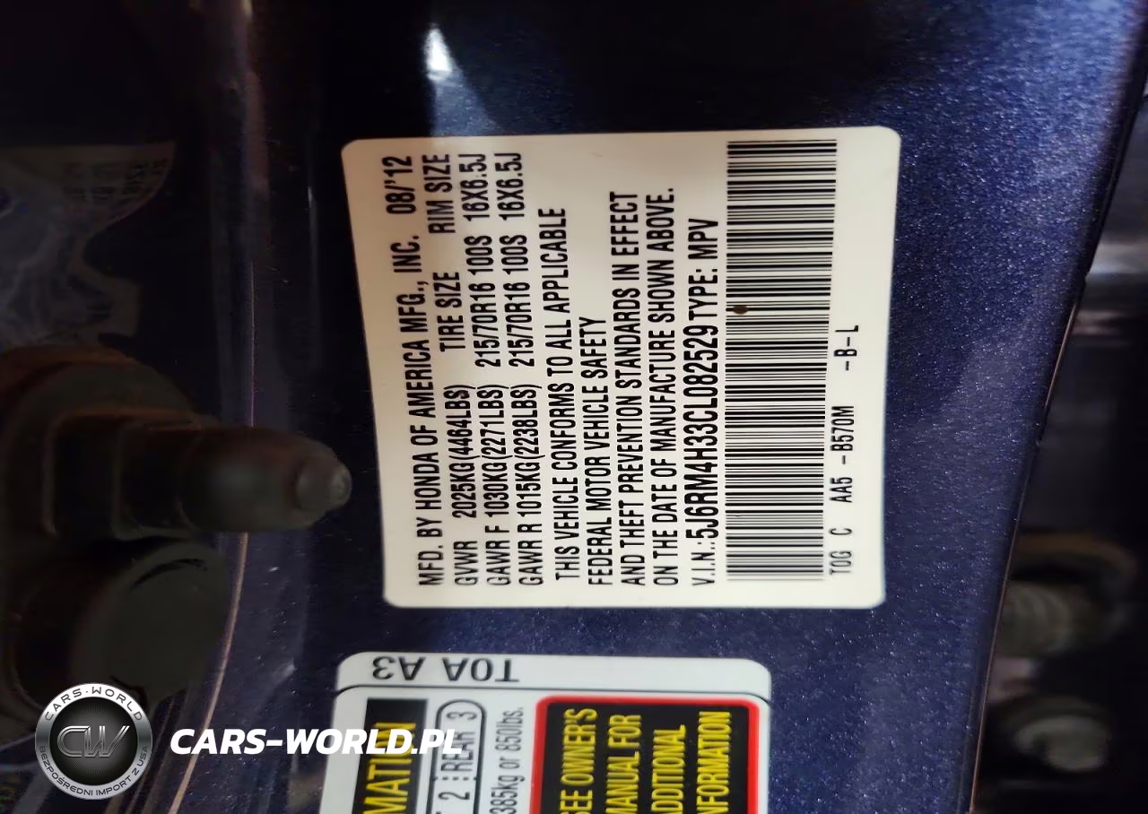 2012 Honda Cr-V Lx VIN:5J6RM4H33CL082529 - 14