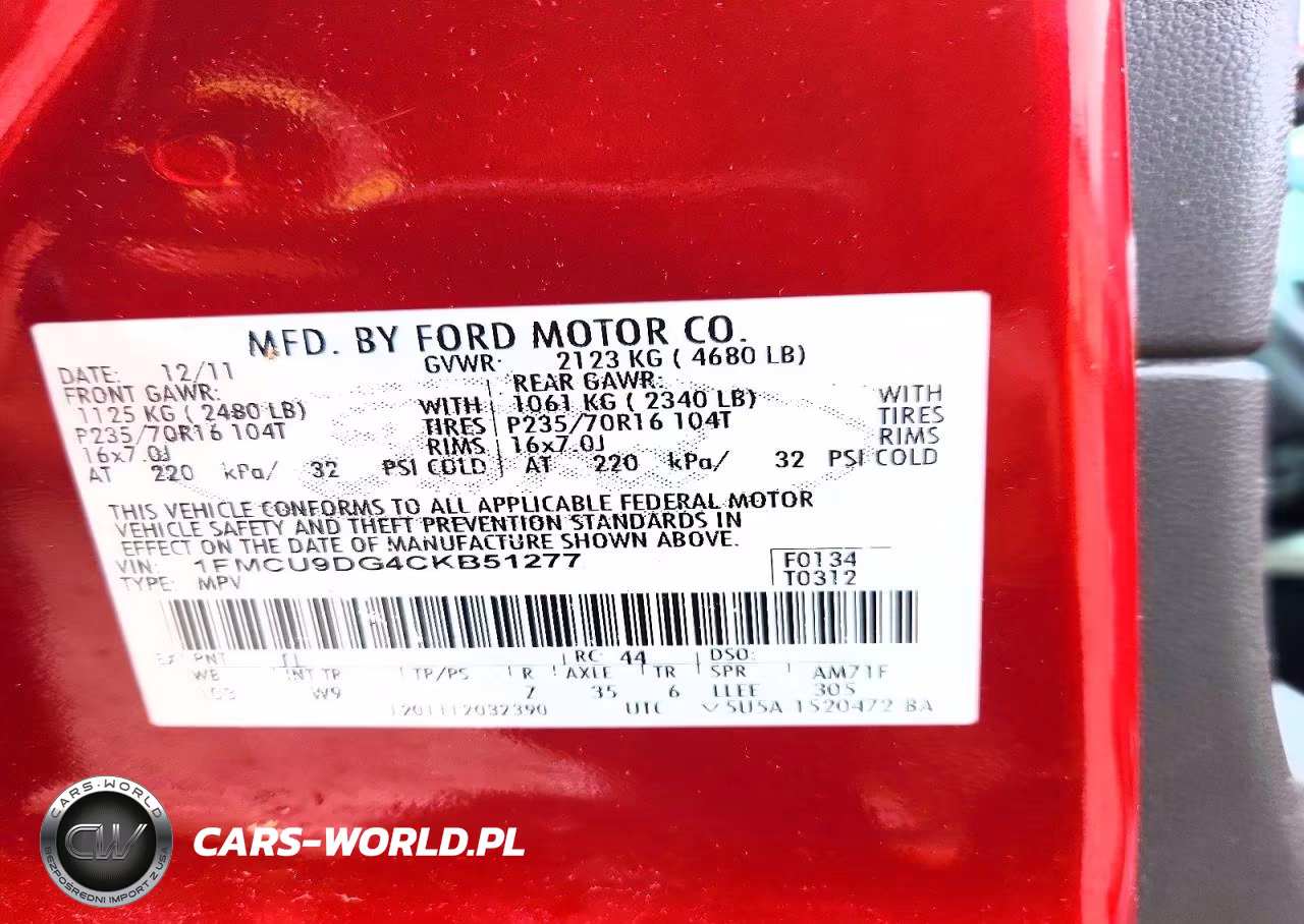 2012 Ford Escape Xlt VIN:1FMCU9DG4CKB51277 - 13