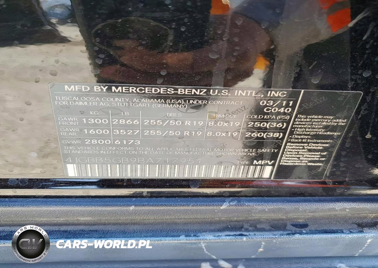 2011 Mercedes-Benz Ml 350 VIN:4JGBB5GB9BA717951 - 13