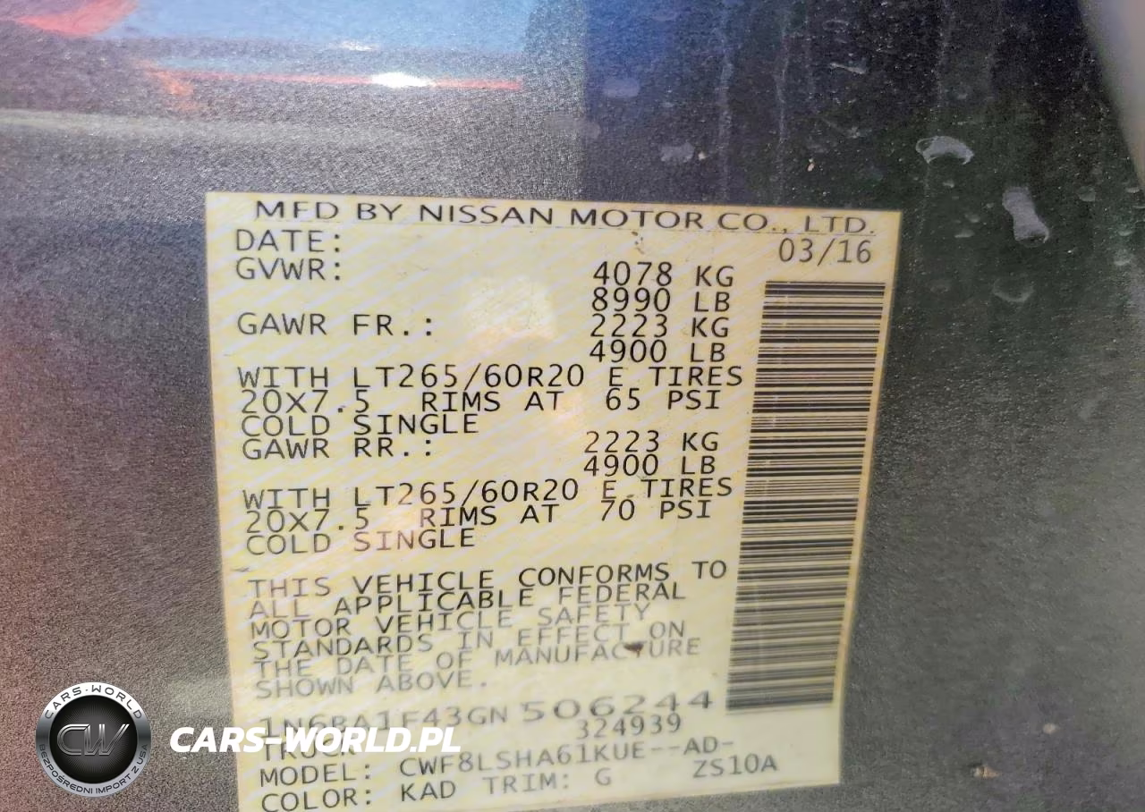 2016 Nissan Titan Xd Sv VIN:1N6BA1F43GN506244 - 13