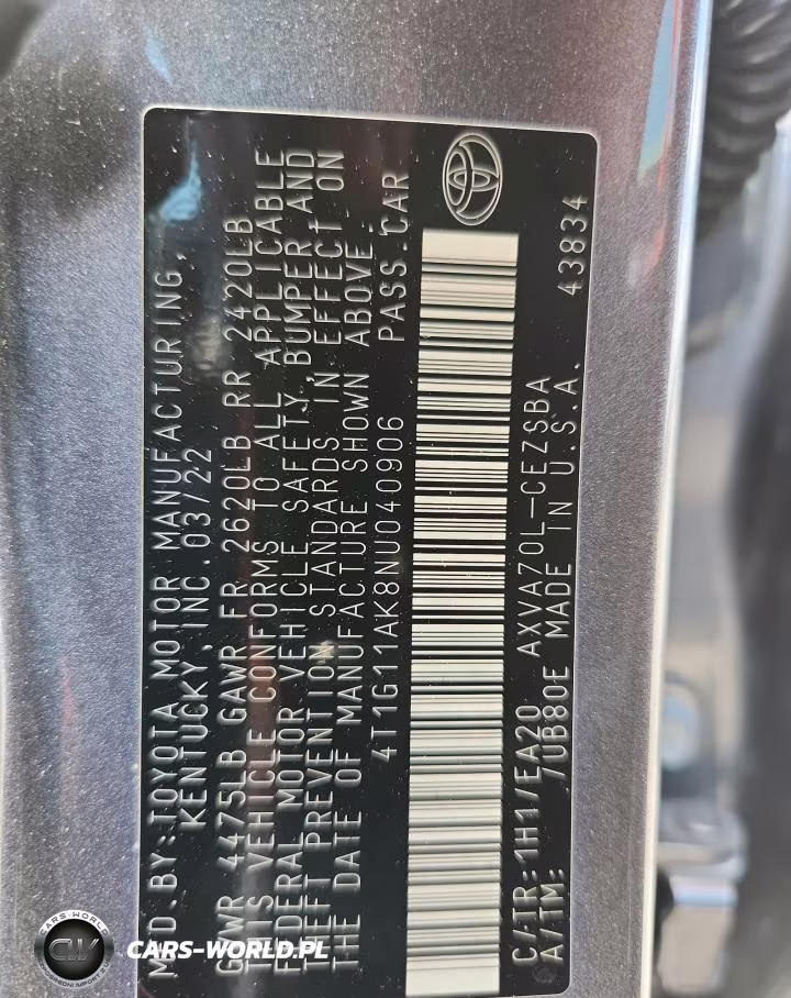 2022 Toyota Camry Se VIN:4T1G11AK8NU040906 - 12