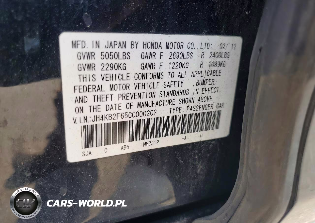 2012 Acura Rl VIN:JH4KB2F65CC000202 - 12