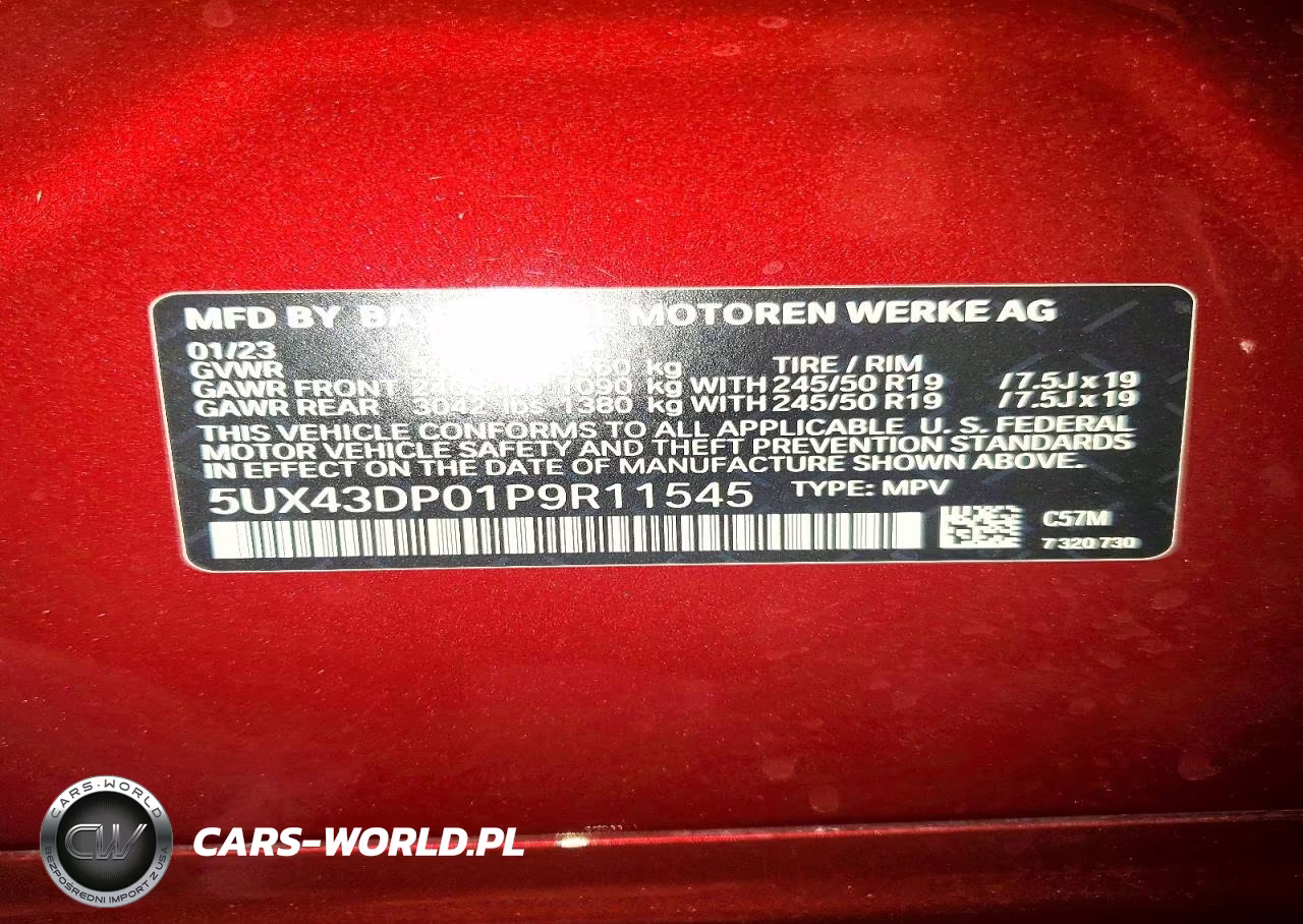 2023 BMW X3 Sdrive30I VIN:5UX43DP01P9R11545 - 13