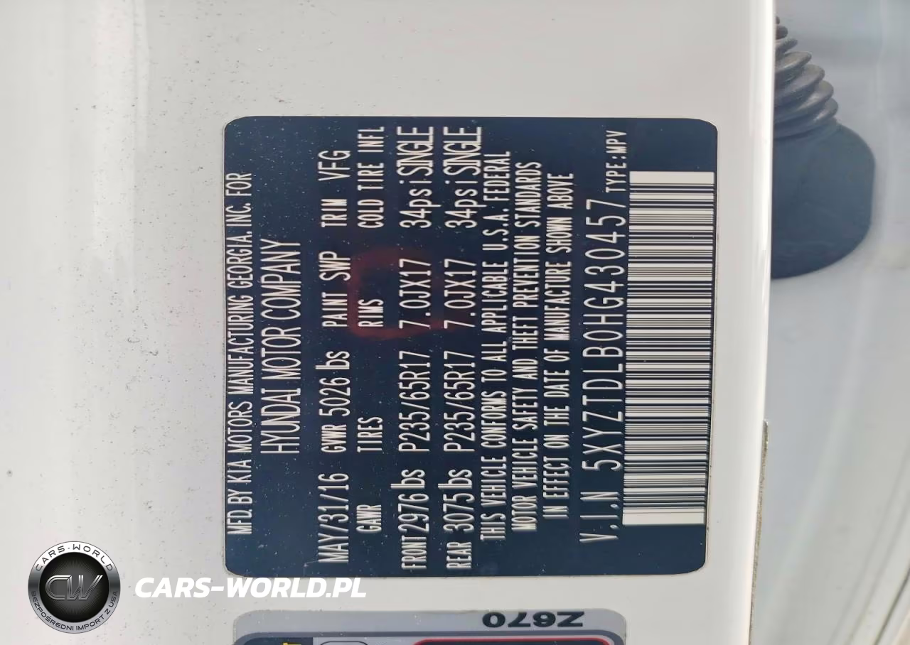 2017 Hyundai Santa Fe Sport 2.4L VIN:5XYZTDLB0HG430457 - 12