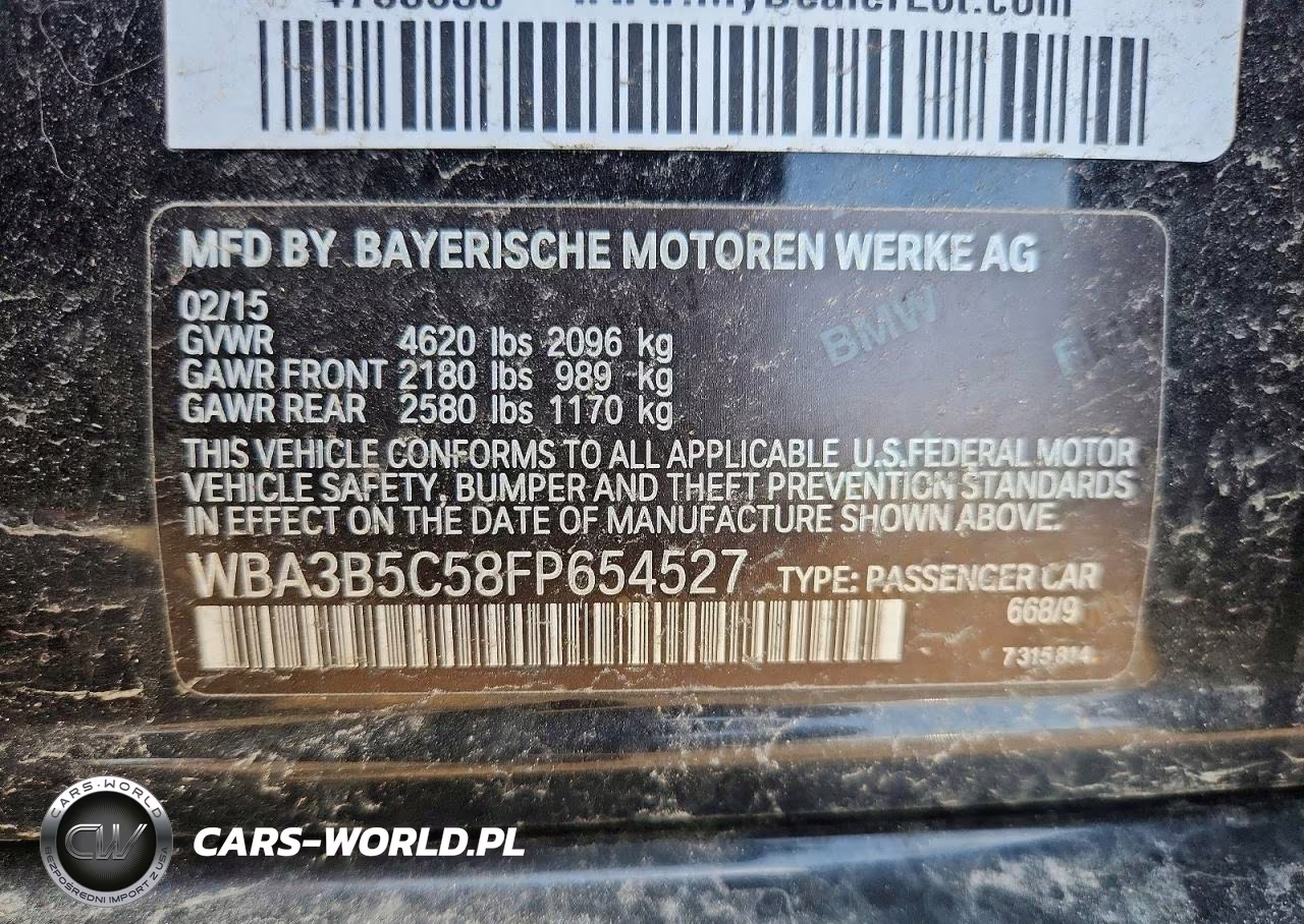 2015 BMW 328 Xi Sulev VIN:WBA3B5C58FP654527 - 12