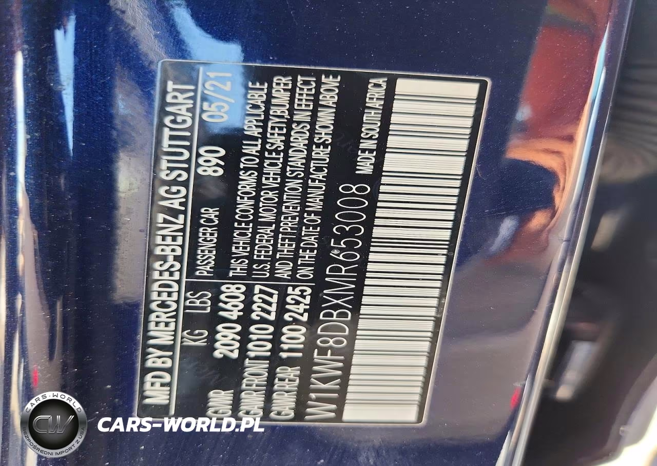 2021 Mercedes-Benz C 300 VIN:W1KWF8DBXMR653008 - 12