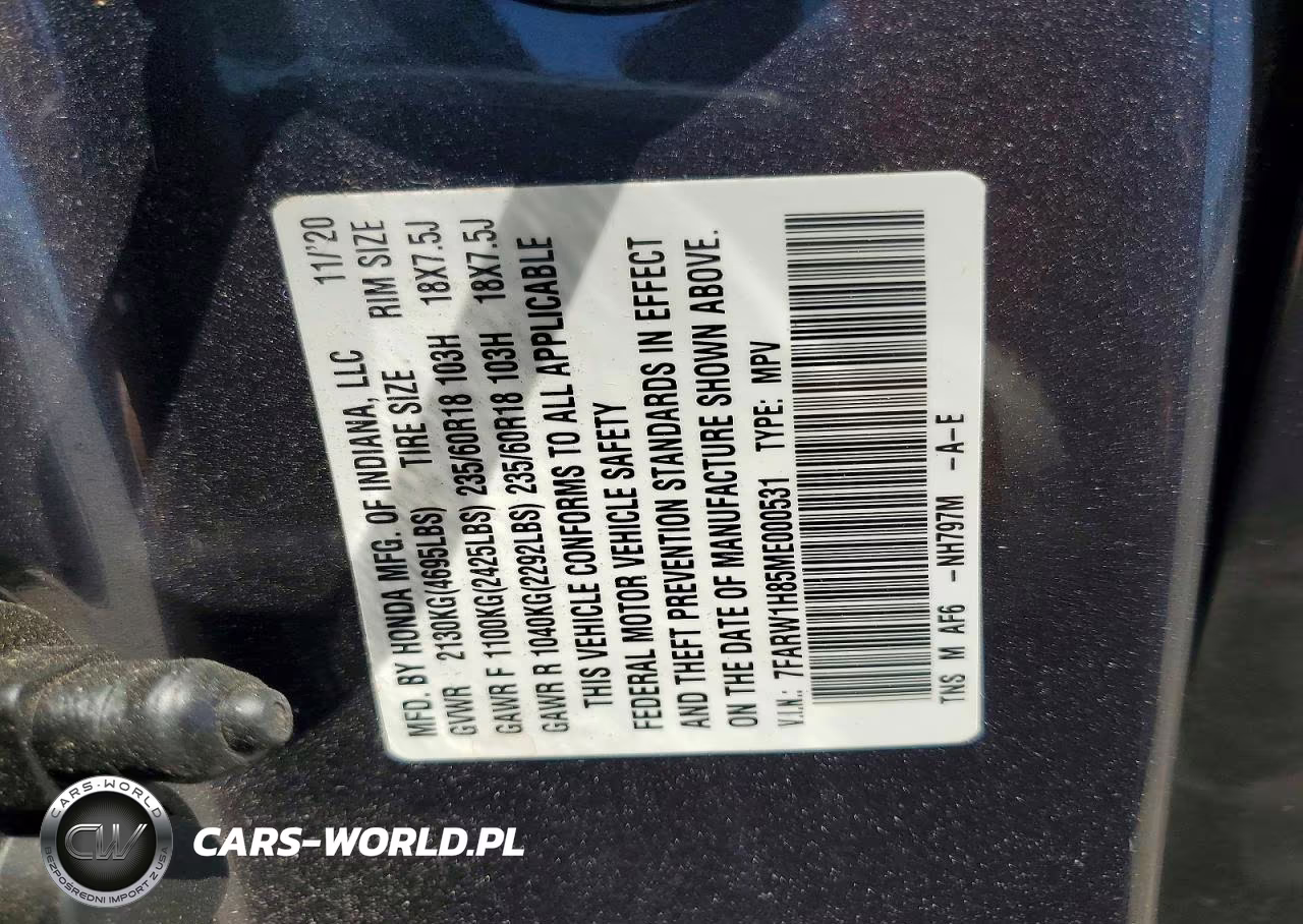 2021 Honda Cr-V Exl VIN:7FARW1H85ME000531 - 13