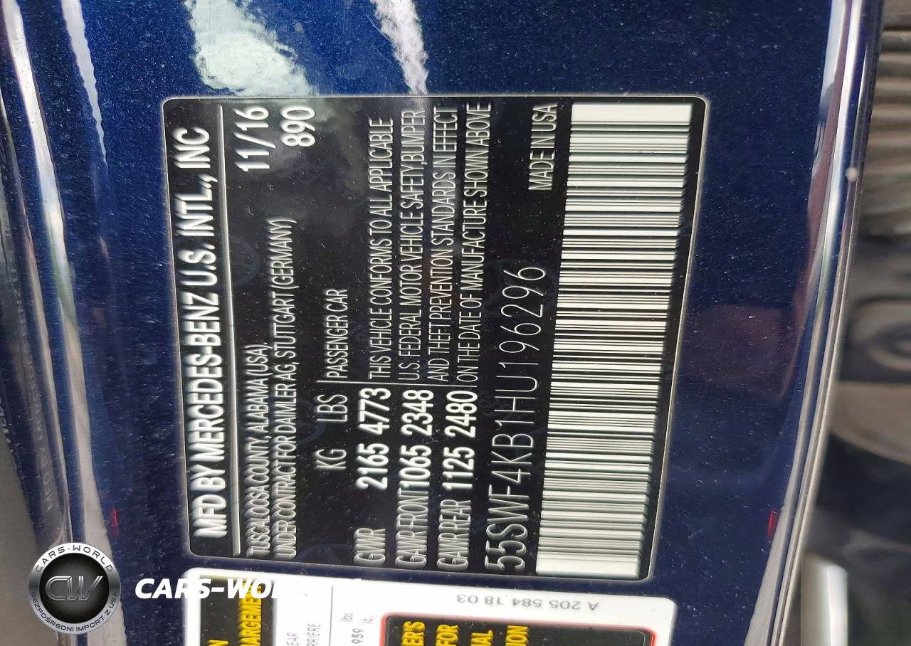 2017 Mercedes-Benz C 300 4Matic VIN:55SWF4KB1HU196296 - 13