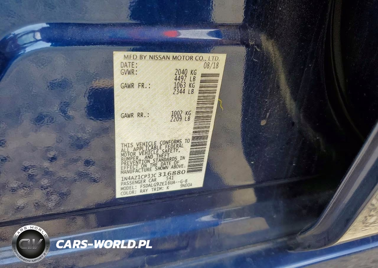 2018 Nissan Leaf S VIN:1N4AZ1CP3JC316880 - 12