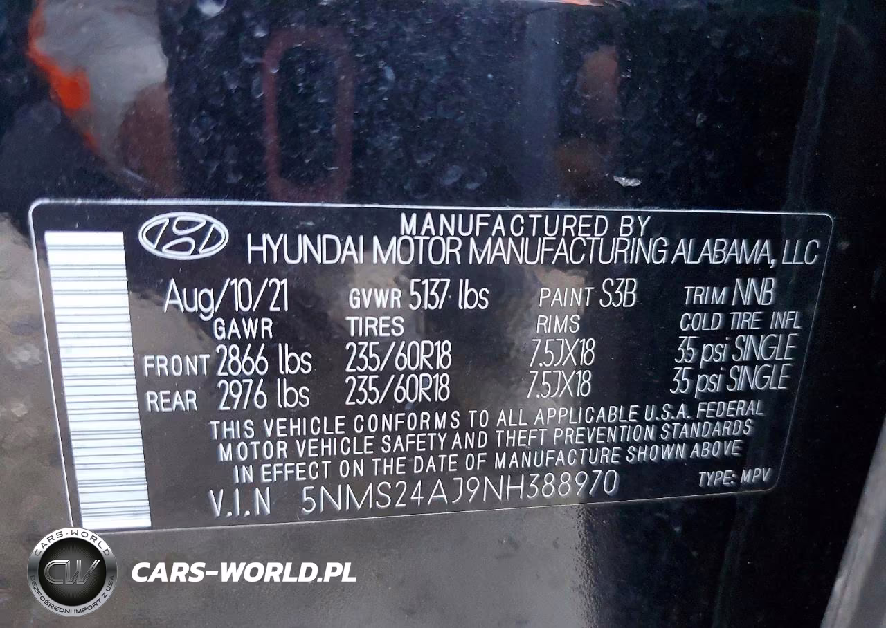 2022 Hyundai Santa Fe Sel VIN:5NMS24AJ9NH388970 - 12