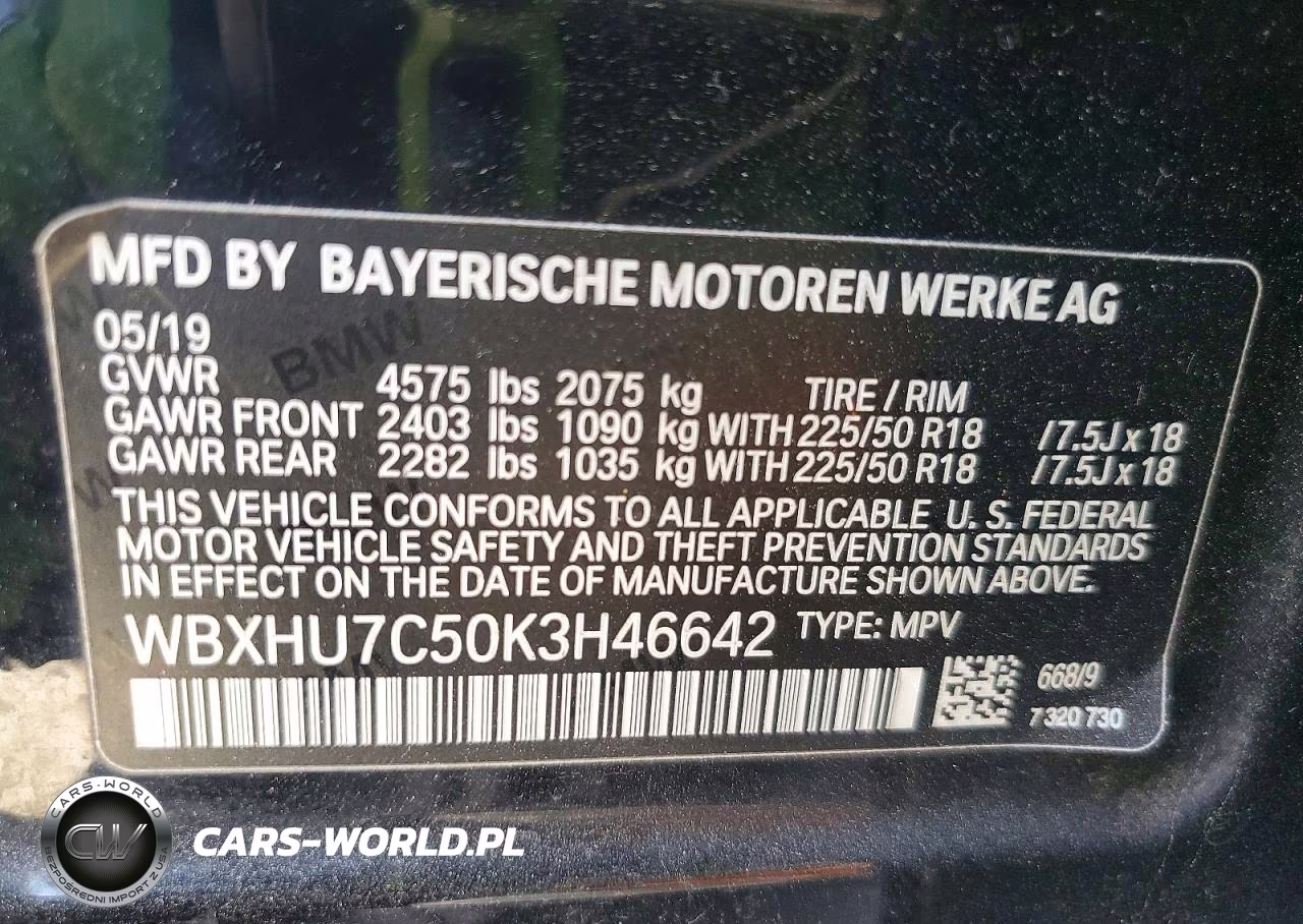 2019 BMW X1 Sdrive28I VIN:WBXHU7C50K3H46642 - 13