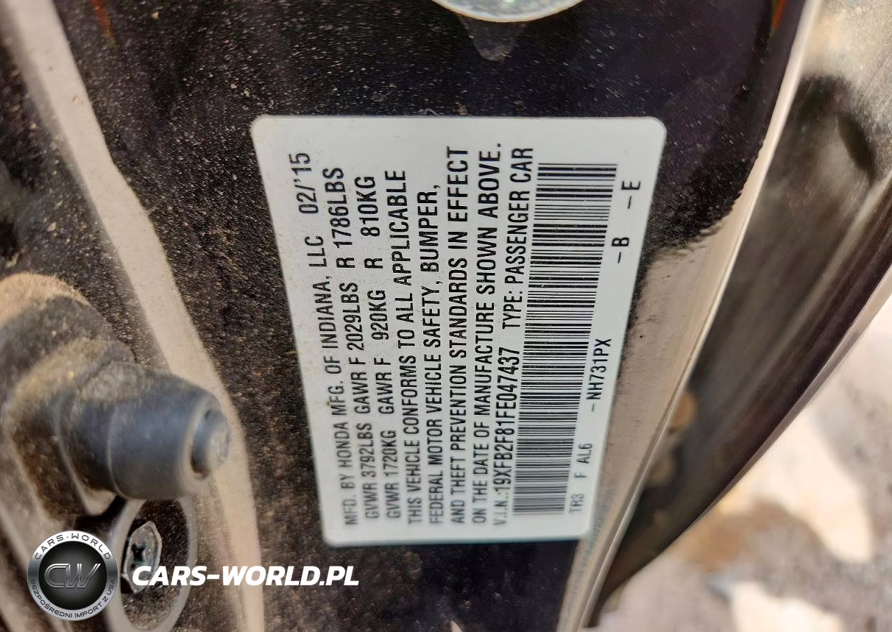 2015 Honda Civic Ex VIN:19XFB2F81FE047437 - 12
