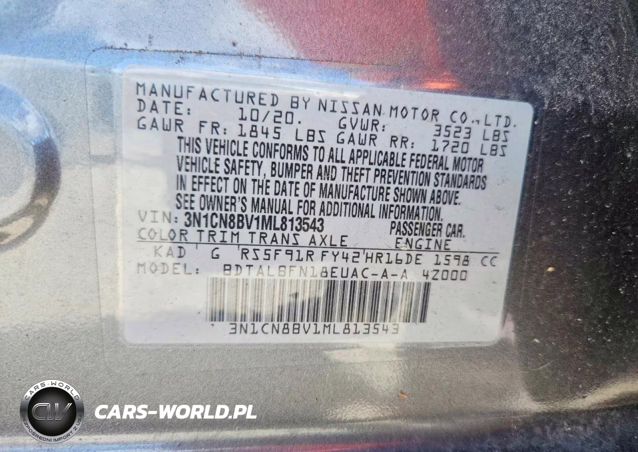 2021 Nissan Versa S VIN:3N1CN8BV1ML813543 - 12