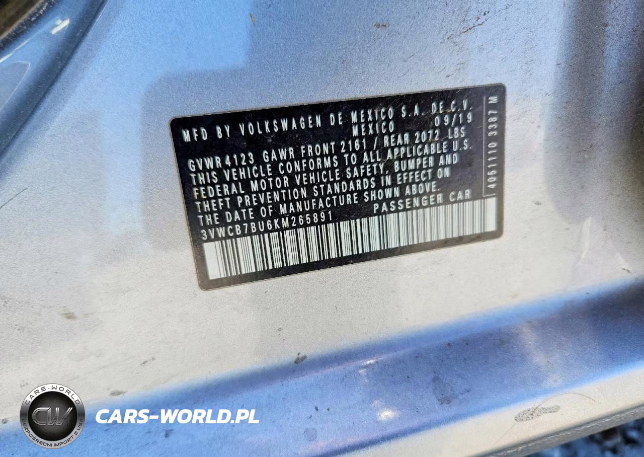 2019 Volkswagen Jetta S VIN:3VWCB7BU6KM265891 - 13