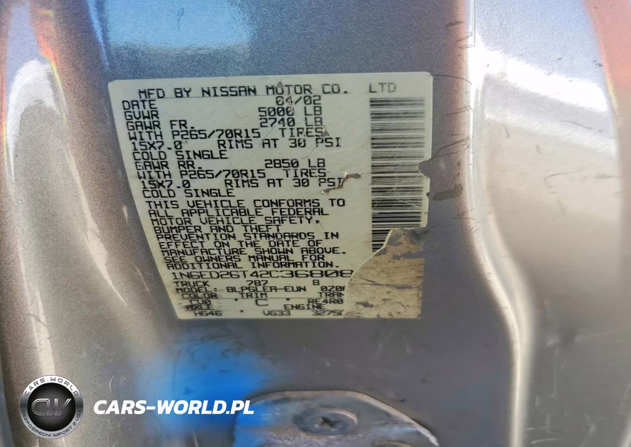 2002 Nissan Frontier Xe-V6 Desert Runner VIN:1N6ED26T42C368087 - 12