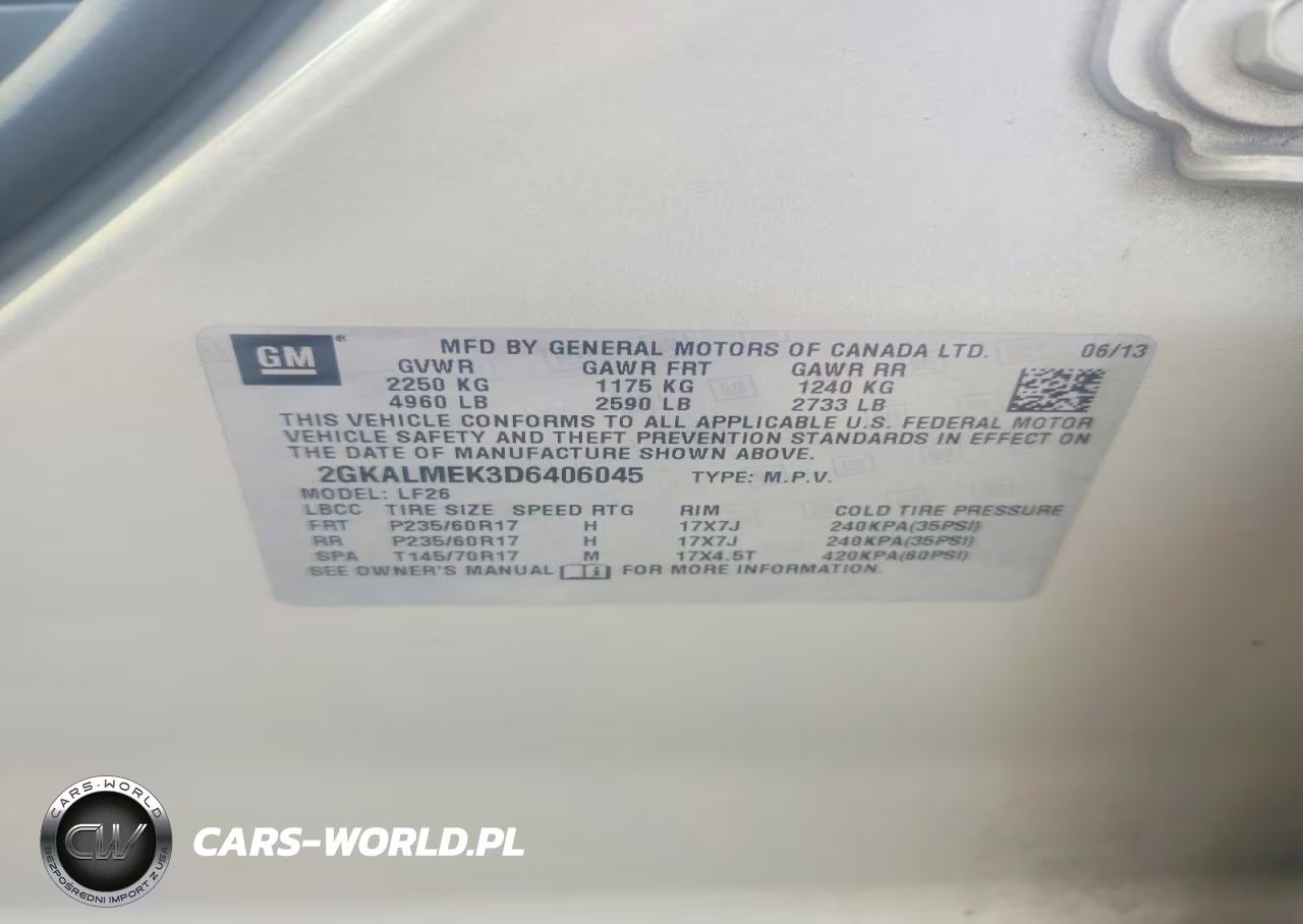 2013 GMC Terrain Sle VIN:2GKALMEK3D6406045 - 13