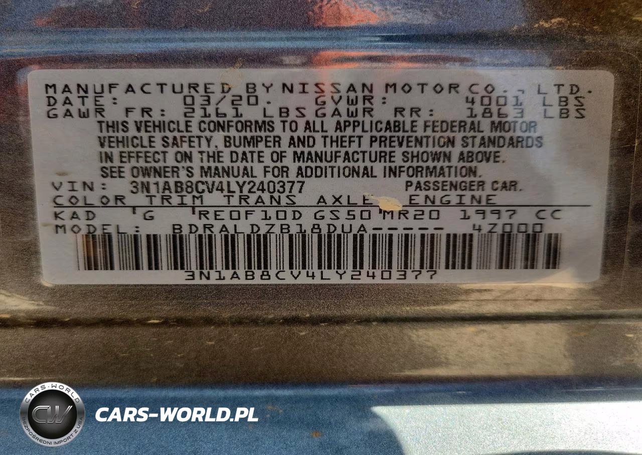 2020 Nissan Sentra Sv VIN:3N1AB8CV4LY240377 - 12