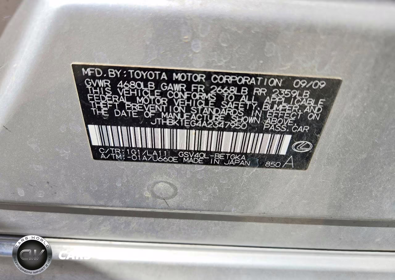 2010 Lexus Es 350 VIN:JTHBK1EG4A2347950 - 12
