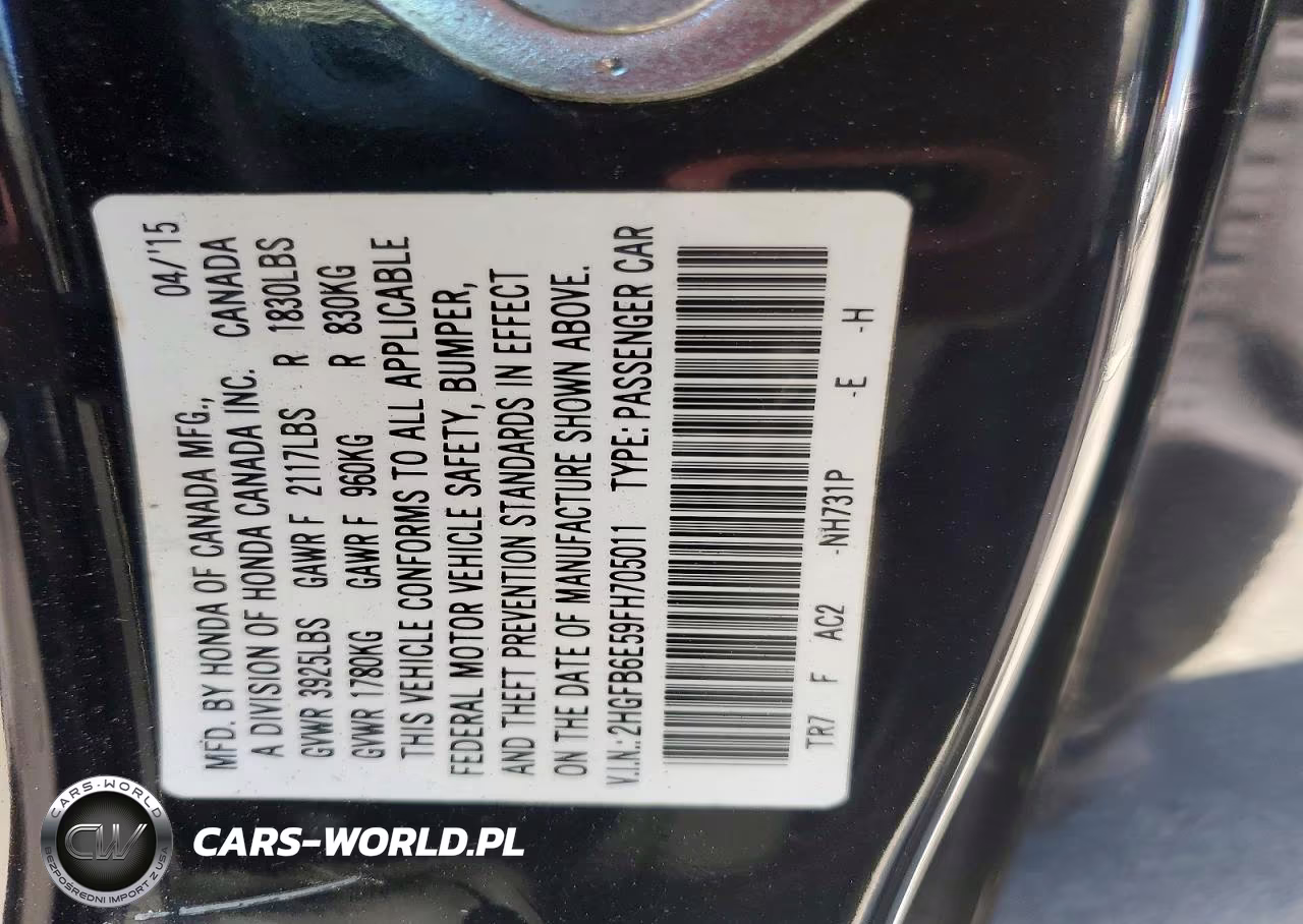 2015 Honda Civic Si VIN:2HGFB6E59FH705011 - 13