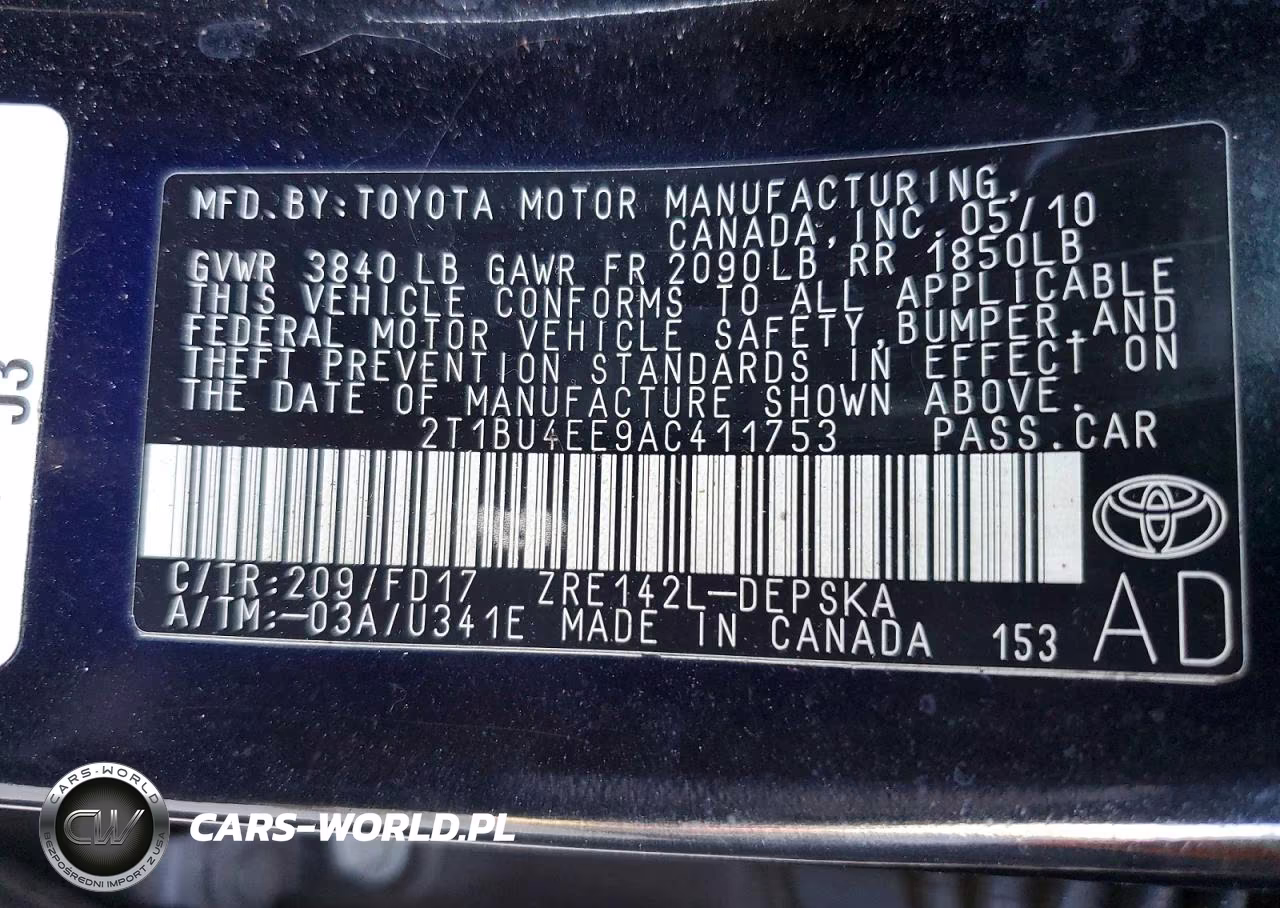 2010 Toyota Corolla S VIN:2T1BU4EE9AC411753 - 12