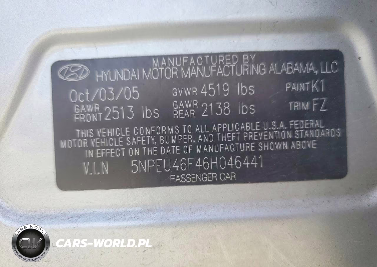 2006 Hyundai Sonata Gls V6 VIN:5NPEU46F46H046441 - 12