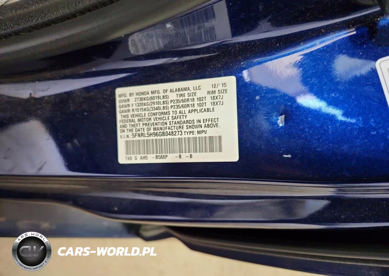 2016 Honda Odyssey Touring VIN:5FNRL5H96GB048273 - 13