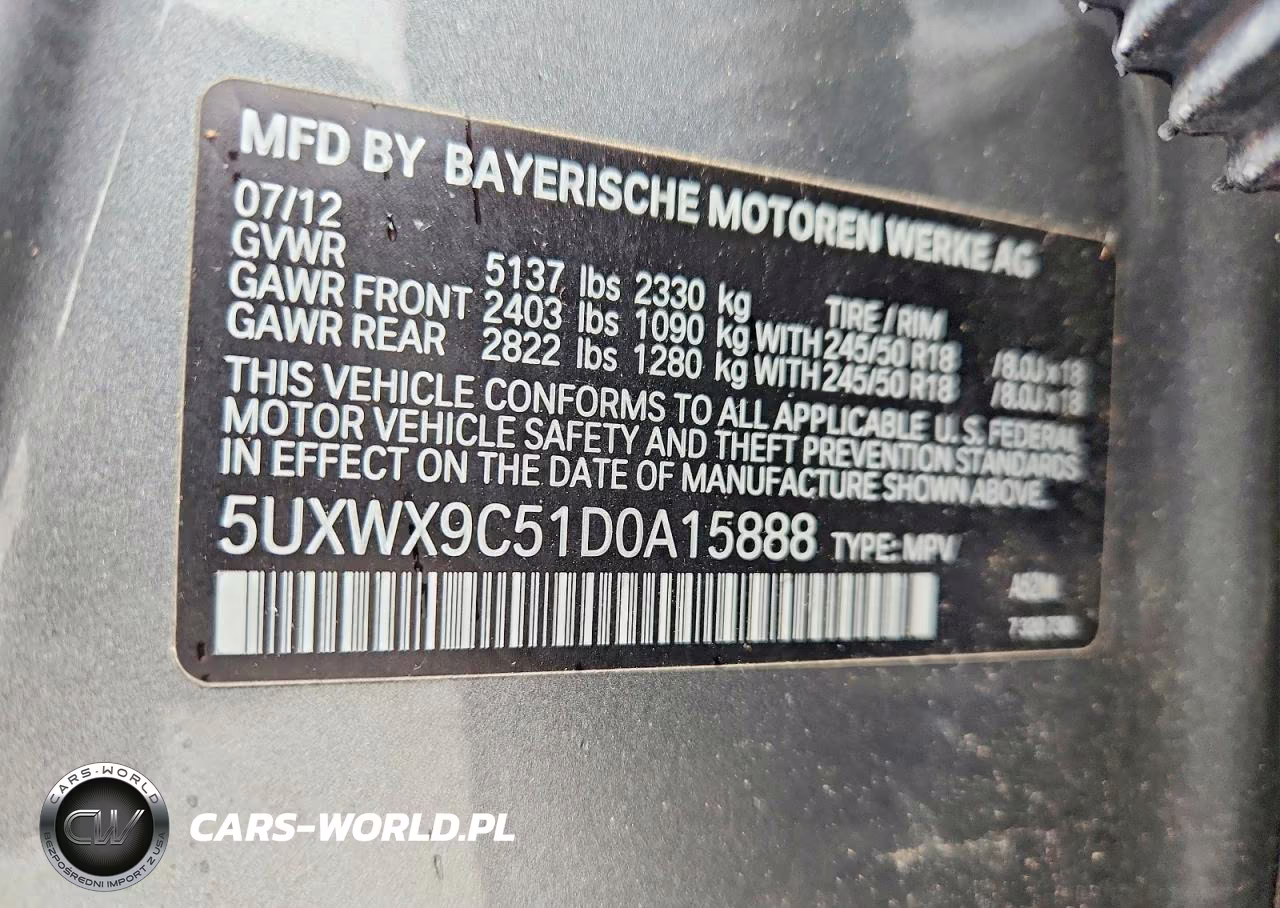 2013 BMW X3 xDrive28I VIN:5UXWX9C51D0A15888 - 13
