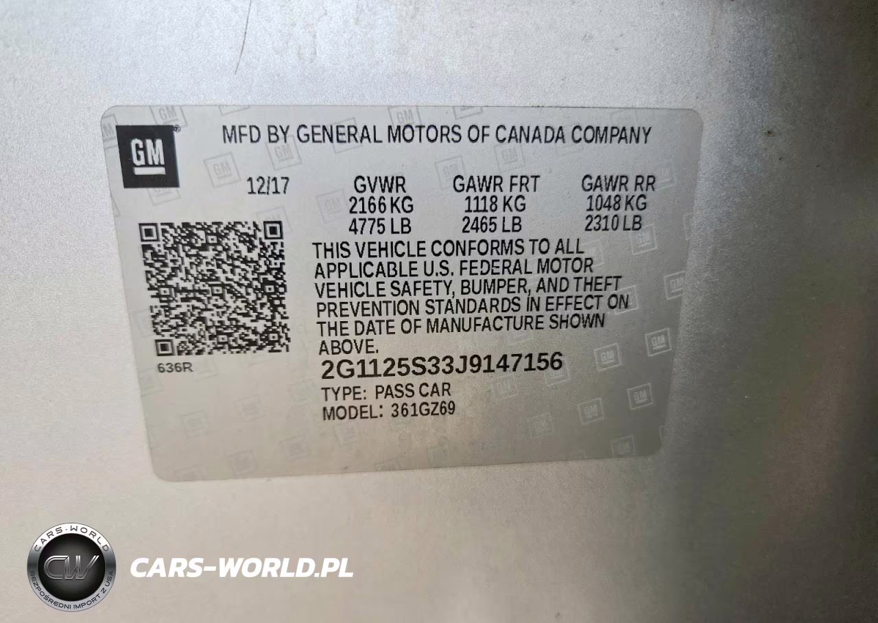 2018 Chevrolet Impala Premier VIN:2G1125S33J9147156 - 12