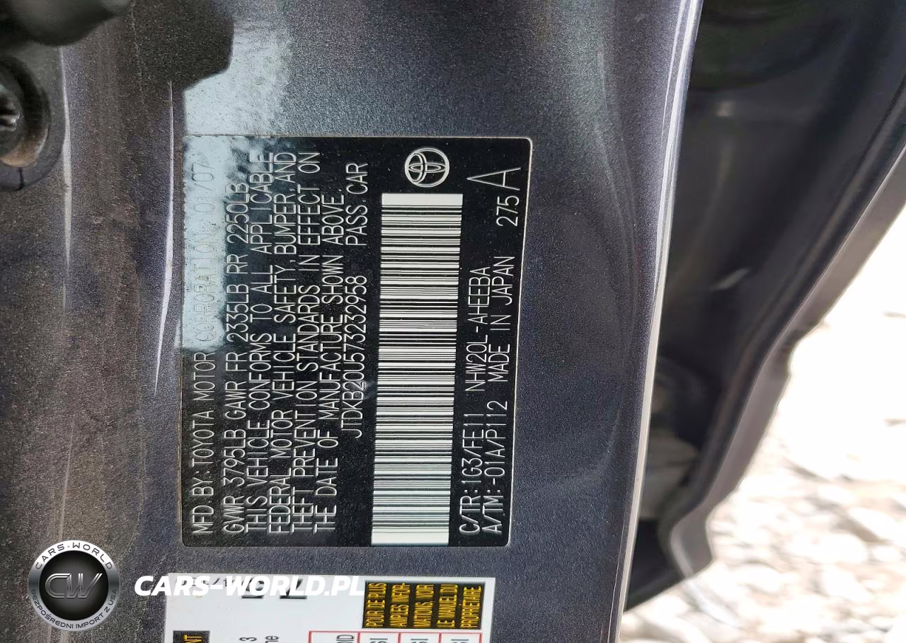 2007 Toyota Prius Base VIN:JTDKB20U573232958 - 12